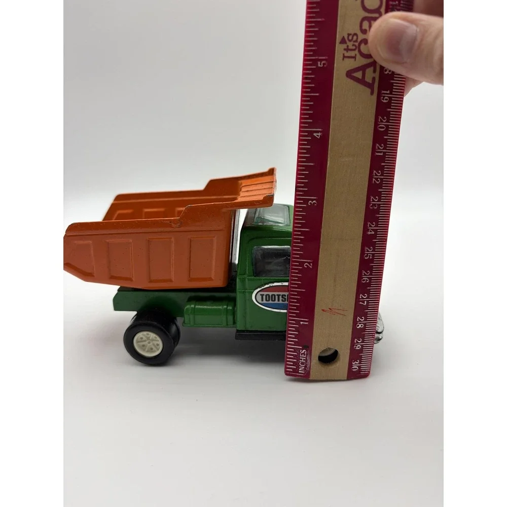 Tootsietoy Green Orange Dump Truck Diecast Toy Mini Construction Vehicle USA